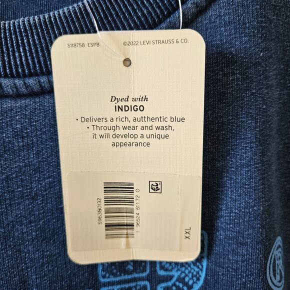 Levi's Men's Blue Crewneck Sweatshirt Retro Indigo XXL - Picture 5 of 8